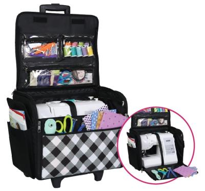 China Portable Rolling Sewing Machine Tote Trolley Carrying Case for Sewing Machine for sale