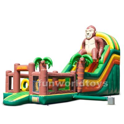 China Commercial Custom Goods Rental Or Home Use Inflatable Bounce House With Gorilla Inflatable Castle Slide For Sale for sale