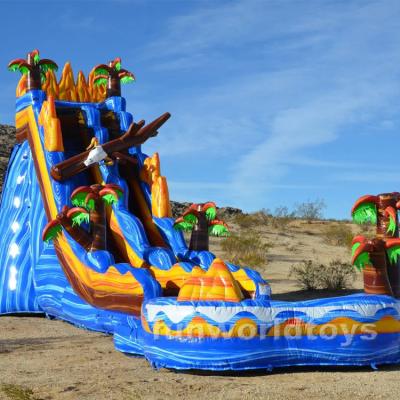 China Rental or Home Use Inflatable Palm Theme Water Slide Adult Inflatable Water Slide with Great Price for sale