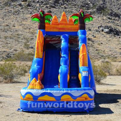 China Popular rental or home use palm tree inflatable water slide for kids kids outdoor inflatable water slide cheap on sale for sale