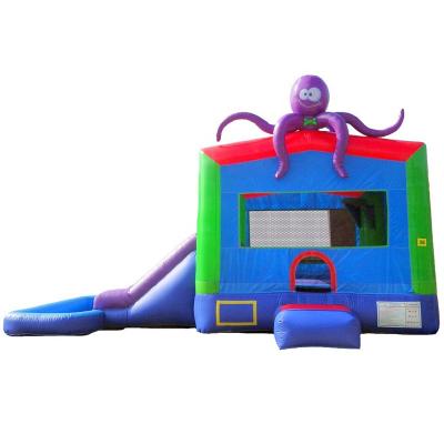 China Rental Or Home Use Attractive Octopus Inflatable Bouncer With Inflatable Slide Combo For Party for sale