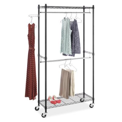 China Viable Adjustable Shelves with Hooks Garment Rack, Black for sale