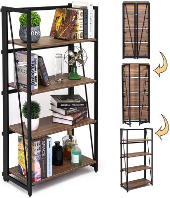 China Home Foldable Folding Book Shelves Offices Steel Bookcase Customize Metal Folding Bookcase Foldable Book Rack for sale