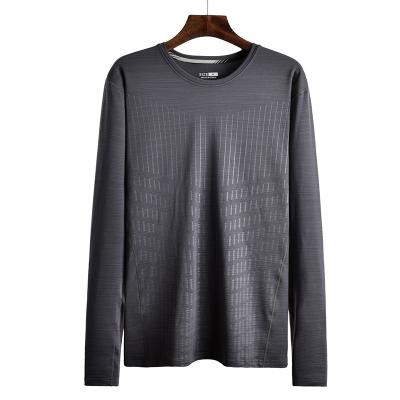 China Anti-Wrinkle Training Wear Solid Color Pullover Long Sleeve Round Neck Casual T-Shirt Men for sale