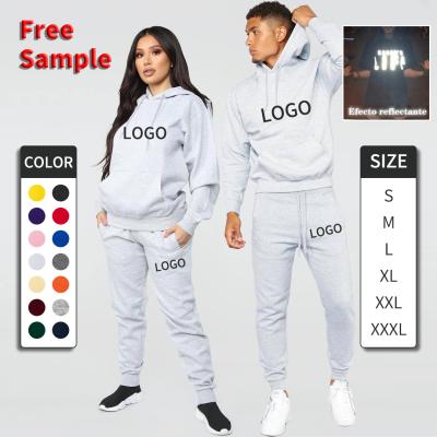 China Custom Two Piece Crewneck Mens Breathable Cotton Embossed Tracksuits Unisex Sweatsuits Set Jogging Suits for sale