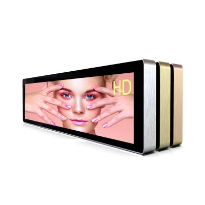 China 15 23 28 37inch Indoor Size All Shelf Covering Screen Android Cloud Software Control Top Shelf Smart Advertising Kiosk for sale