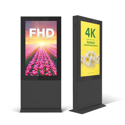 China Digital Outdoor Signage 55inch Commercial Advertising Player Screen High Brightness 3000nits Large Outdoor Standing for sale