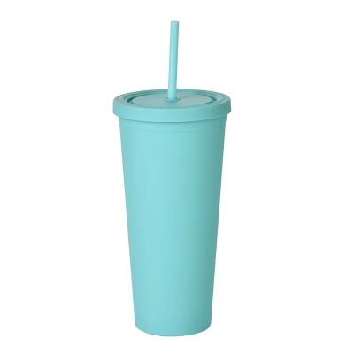 China PORTABLE Custom Magic Tumbler Plastic Mug Double Wall Straw Cup Copa Juice Milk Tea Coffee Cup for sale