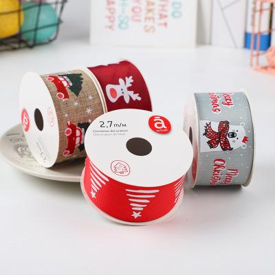 China Minimalist Ready to Ship Snowflake Printed Satin Ribbon Christmas Polyester Satin Ribbon for sale