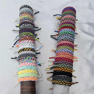 China Glow at night lace hand weaving bracelet, rainbow hand bracelet, light changing wrist band for sale