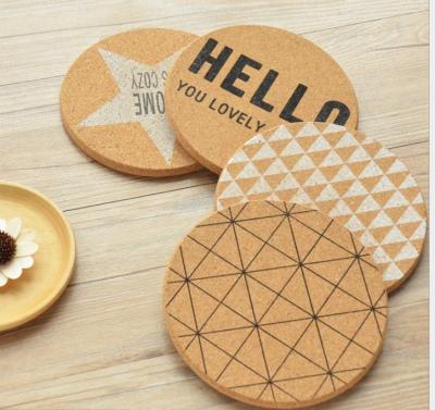 China Cork Coasters Wholesale Wooden Round Absorbent Mat Viable Customized for sale