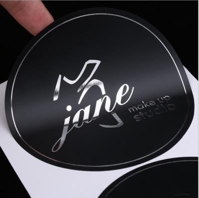 China Cartoon Sticker Black PVC Sticker With Different Silver Logo Vinyl Stickers for sale