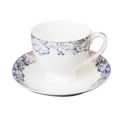 China 12 Pcs Feide Modern Fine Bone China White Fine Tea Set Porcelain Cup And Saucer Latte Cups New for sale