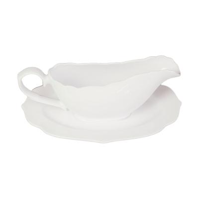 China New Heyun Bone China Juicing Sauce Boat Holiday Set Irregular White Irregular Decorative Teapot New New for sale