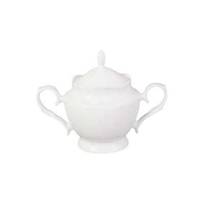 China Wholesale Heyun Sugar New Bone China White Irregular Soft Bone China New Bone China New Ceramic Teapot Set for sale