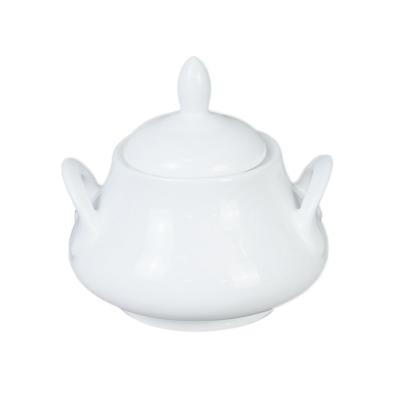 China New Bone China Hulu Sugar New Bone China White Sugar Wax Porcelain Tea Coffee Sugar Jar from New Bone China for sale