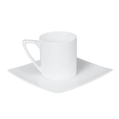 China New European White Bone China HP 100ml Decorium Soft Bone China Coffee/Tea Cups and Saucers for sale