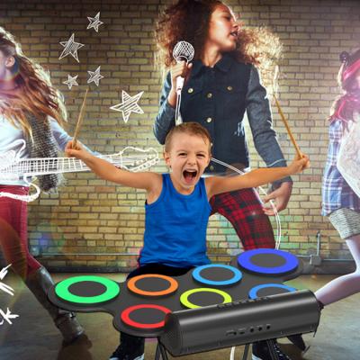 China 7-in-1 Electronic Drum System Silicone Christmas Gifts Kids Toys Drum Pad Kids Drum Set Drums for sale