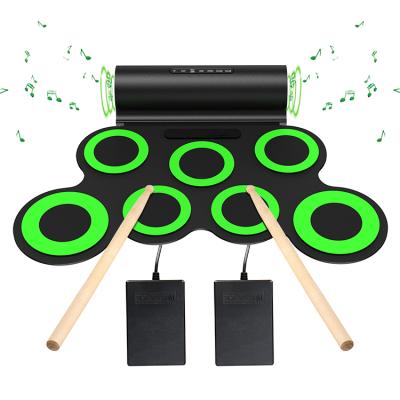 China Mini Musical Instrument Professional Small Pads Wire Usb Midi Sticks Silicone Portable Rolling Trap Shell Drum for sale