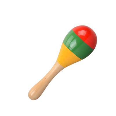 China Hot-Selling India Fashion Baby Toy Maracas Indoor White Wooden Sand Educational Hammer Rock Egg Wooden Maracas for sale