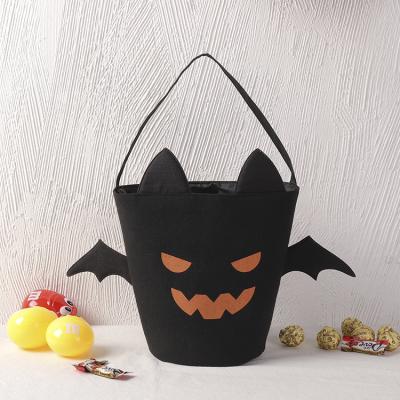 China Wholesale Black Bat Eco-Friendly/Reusable Halloween Personalized Tote Festival Party Bags Halloween Buckets for sale