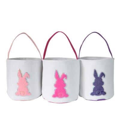 China Cute Easter Bunny Bag Plush Easter Tote Handbag Easter Bag Polycotton New Style Kids Holiday Patch for sale