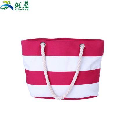 China Other hot style products color beach bag fashion simple custom red striped shoulder shopping bag beach bag for sale