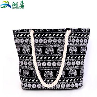 China Eco Customs Women Friendy Cheap Printing Tote Shoulder Bags Bohemia Beach National Bag for sale