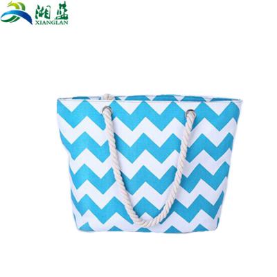 China Other fashion style beach bag standard size color stripes cotton tote bag beach bag for sale