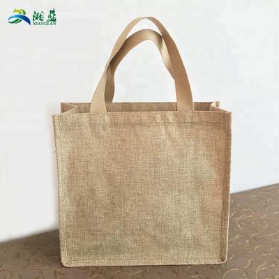 China Eco Logo Printed Jute Tote Shopping Cheap Promotional Friendy Bag Supplier Custom Jute Bag for sale