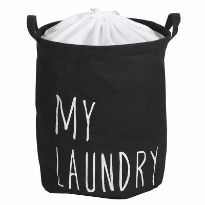 China Eco friendy new design cotton canvas clothes storage basket drawstring waterproof dustproof laundry storage basket for sale