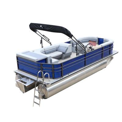 China Leisure Gospel 7m Luxury Aluminum Pontoon Cruise Boat 23ft Fishing For Party And Family Leisure for sale