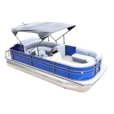 China Leisure 4.6m Luxury Aluminum Pontoon Cruise Boat 15ft Fishing For Party And Family Leisure for sale