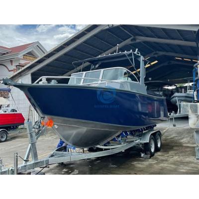 China Fishing 21ft Deep V Bottom Pleasure Offshore Commercial Aluminum Boat With Targa for sale