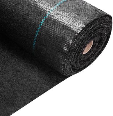 China 100% PP 4 X 250-Feet Nonwoven Black Ground Cover Weed Barrier for sale