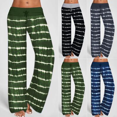 China 2021 Hot New Women's Anti-wrinkle Lace-up Casual Pants Tie Dye Loosely Tied Pants For Women for sale