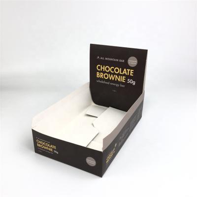 China Biodegradable Wholesale Custom Printed Display Box Counter Cookie Chocolate Bar Candy Rectangular Folding Paper Sweet Box For Food Packaging for sale