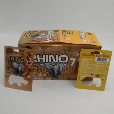 China Moisture Proof Rhinoceros 69 Male Enhancement Single Capsule Packaging Bottles With 3D Effect Blister Card for sale