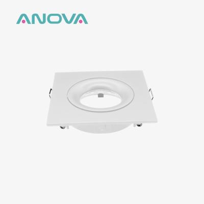 China Renewable Material GU10 Downlight Housing Square Tilted MR16 Downlight Housing for sale