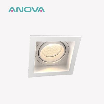 China Aluminum Square Recessed Spotlight 90° Rotation 20° Tilt Deep Anti-Glare For Commercial Lighting for sale