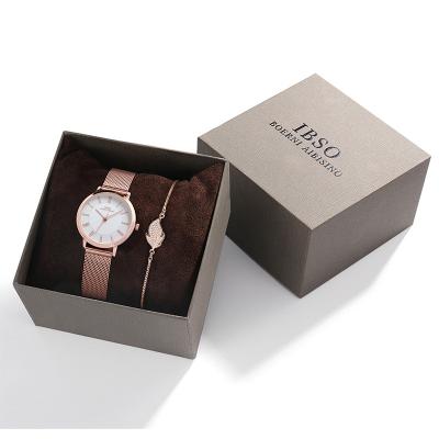 China Water Resistant IBSO Women Watch Square Box Set Pack Luxury Set for sale