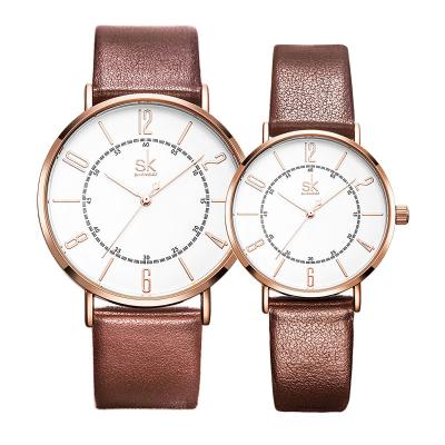 China Water Resistant Shengke K8056 Couple Watch Logo Quartz Watches Custom Unisex for sale