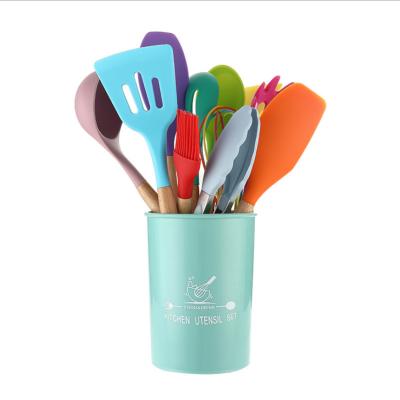 China 11 Piece Sustainable Colorful Silicone Kitchen Utensils for sale