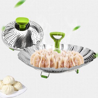 China Viable Hot Sale Folding Amazon Food Steamer Basket Stainless Steel Vegetable Steamer Rack for sale