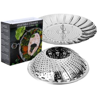 China Sustainable Adjustable Stainless Steel Cookware Vegetable Steamer for sale