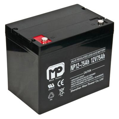 China Communication System 12V 75AH Air To Ground Missile Maintenance Free Deep Cycle Lead Acid Battery for sale