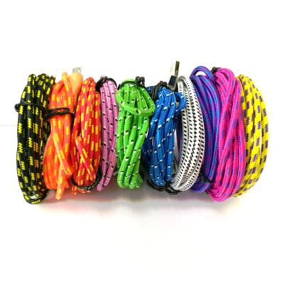 China 1m2/3M MP3/MP4 Player Android Color Nylon Woven Data Cable Fits Android V8 Mobile Phone USB Fast Charger Cable for sale