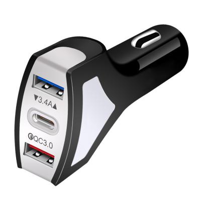 China China-chic new dual usb car charger 3.5A fast charging type-c qc3.0 smart car charger with palladium port car charger for sale