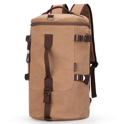 China Fashion Canvas Folding Travel Backpack Waterproof Fleece Increasing Rucksack Convertible Duffel Bag for sale