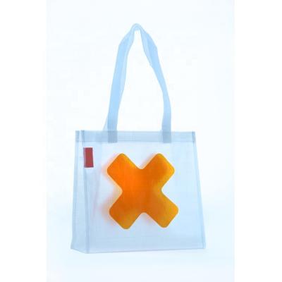 China Folding Clear Shopping Bag With Clear Logo Eco Friendly Wholesale Plastic Promotional Clear PVC Shopping Bags Custom Carrier for sale